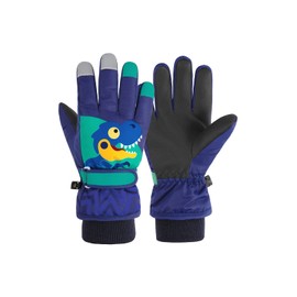 Durio Children's Ski Gloves Waterproof Winter Shoes Girls Boys Children's Gloves Navy Blue A 6-9 Years