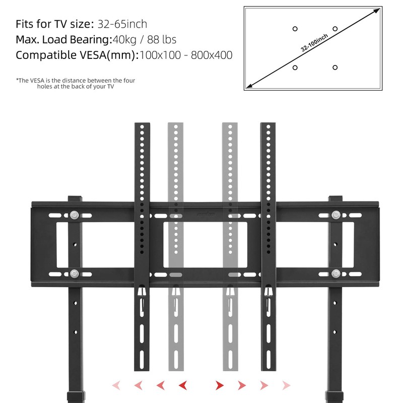 unho Universal Against The Wall TV Stand Floor: Free Standing