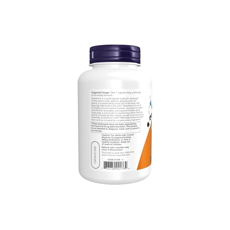 Now Suplementos Alimenticios Glutatión 500 Extracto Cardo Mariano Ácido Alfa