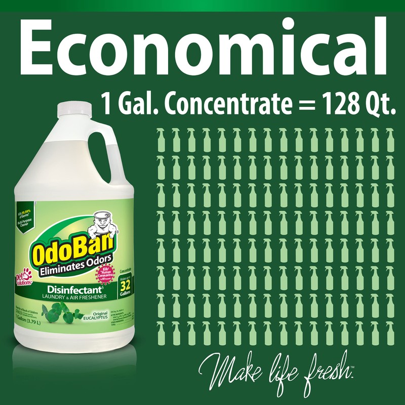 OdoBan Disinfectant Concentrate and Odor Eliminator, Made in the USA,