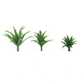 Milageto 100 Pieces Green Scenery Model Grass Shrubs Bush Railway Diorama Accessory, Brokenleaf-55 and Swordleaf-55