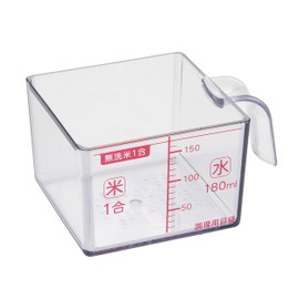 Kai KAI KITCHEN DH813 Easy to Scoop Rice, Square Shape Measuring Cup, 1 Go, Water, 6.3 fl oz (180 ml), Unwashed Rice, Measurable, Clear