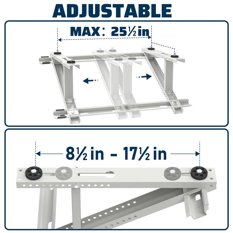 Pearwow Air Conditioner Rooftop Mount Mini Split Bracket, Adjustable Rooftop