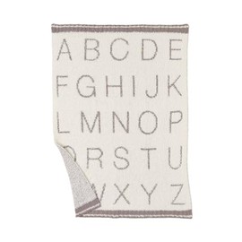 Barefoot Dreams CozyChic ABC Stroller Blanket, Cream/Beach Rock 30"x40"