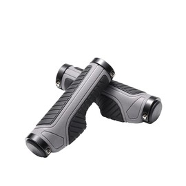 GERUIEN Mountain Bike Handlebar Grips, Ergonomic Design Dual Lock-on Non-Slip Rubber MTB Handlebar Grips for Outdoor Cycling (Grey)