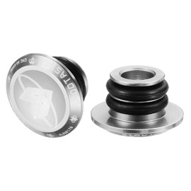 sourcing map Bar End Plugs Aluminum Handlebar End Caps Bike Plugs with Matching Rings for MTB Road BMX Fixed Gear Bike, Silver