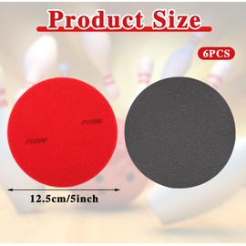6 Pcs Bowling Ball Sanding Pads Cleaning and Polishing Kit Bowling Accessories Bowlings Polisher Grit 600, 1000, 2000 for Different Texture Bowlings Balls, Red