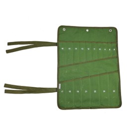 17 Pocket Canvas Ratchet Combination Wrench Roll Organizer: Easy-to-Roll Tool Pouch Bag for Efficient Storage