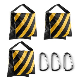 Sand Bag Photography Studio Video Heavy Duty Sandbag Saddlebag for Photo Studio Light Stand Boom Arm Camera Tripod with Carabiner,3 Pack (Yellow)