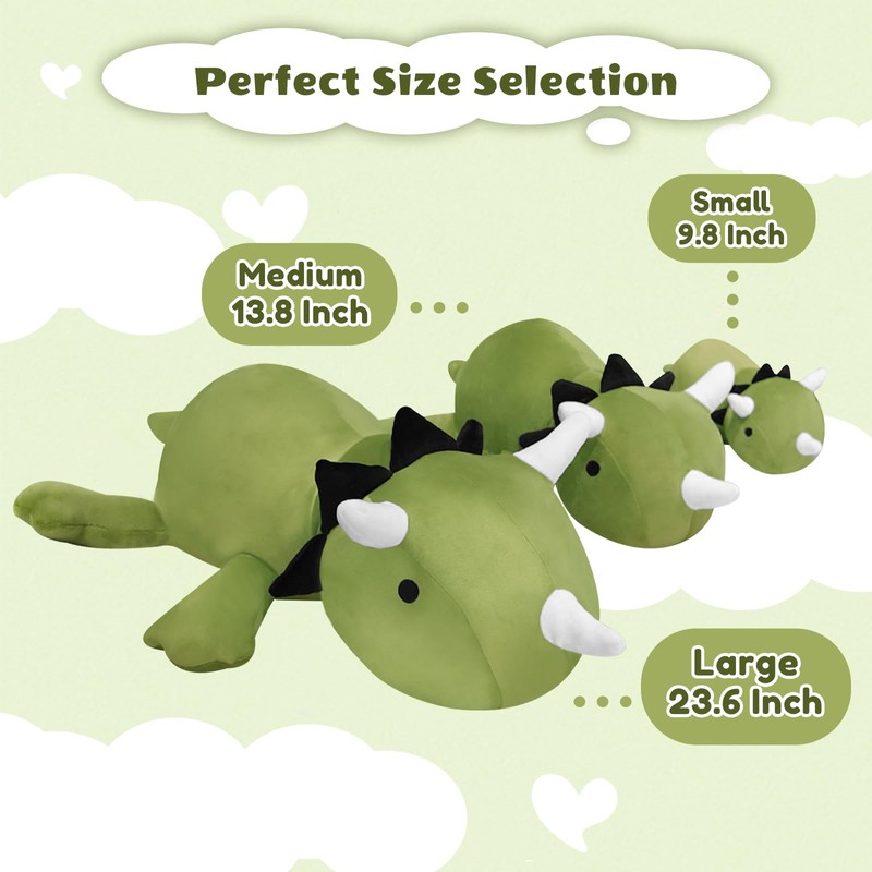 Finebee Weighted Dinosaur Stuffed Animals, Cute Weighted Dino Plush, Soft