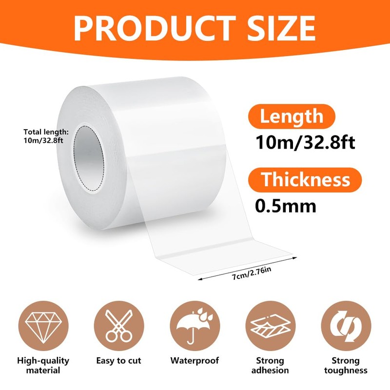 vsshe Transparent Joint Sealing Tape, Waterproof, Doors, Windows, Door Sealing