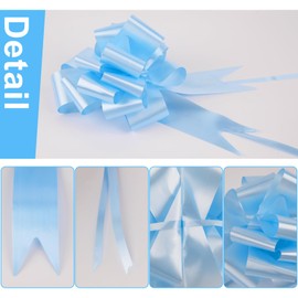 KEYIDO 20 Pack Large Blue Pull Bows for Gift Wrapping, Big Blue Gift Wrapping Bows for Presents, Hampers, Bouquet Boxes, Floristry, Birthday, Valentine's Day, Wedding Decorations