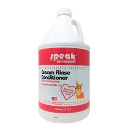 Speak Pet Products Dog Natural Cream Rinse Conditioner, Shine Enhancing Grapefruit Citrus, 1 Gallon