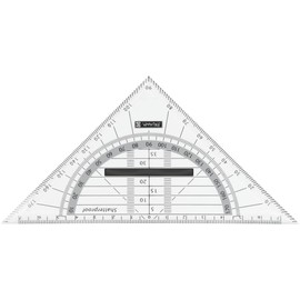 Brunnen Geometry Triangle Set Square for School and Office 16 cm Colour Code 16 cm Black/Onyx