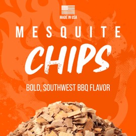 FOGO Mesquite Wood Chips for Grilling and Smoking, Bold Southwest BBQ Flavor for Charcoal and Gas Grills, Made in USA, 1.4 lb Bag, 6-Pack
