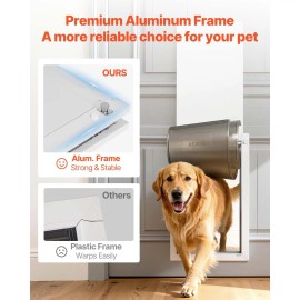 X-Large Pet Door Double Magnetic Flaps Metal Frame Strong Weatherproof for Interior & Exterior Dogs Dog Door Product CategoryNumber of Door Curtains: 2 Door Curtains, Size: Size Size XL