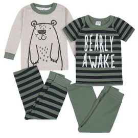 Gerber - Conjunto de Pijama de 4 Piezas para bebé, Oso Gris, 2 Años