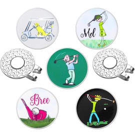 ELIUNG - Divertidos marcadores de pelota de golf con clips, fuerte clip magnético para sombrero de golf, marcadores extraíbles para pelotas de golf de alta calidad para regalos de golf, accesorios de