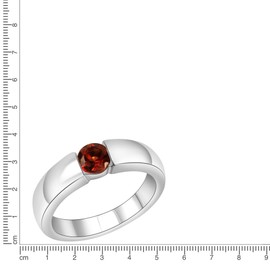 Jamelli 273271084J Women's Ring 925 Sterling Silver Shiny Garnet Silver Grey, Sterling Silver, Garnet