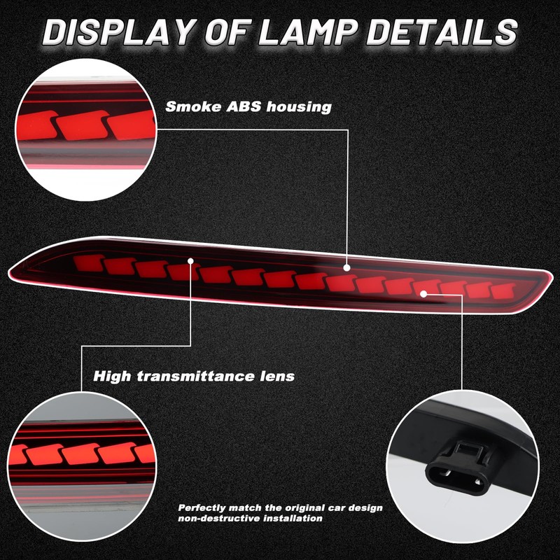 KEEGTBOX LED Rear Bumper Brake Tail Light Compatible with Honda