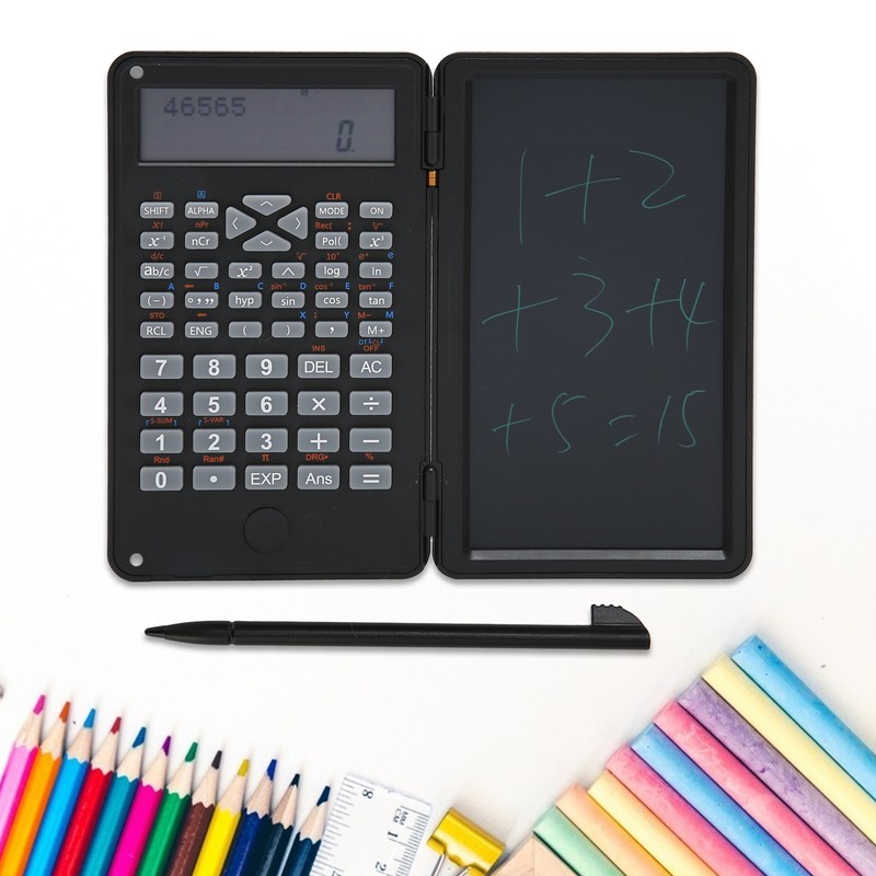 Calculator with Notepad Portable 10 Digits LCD Display Scientific Calculator