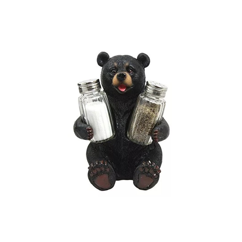 Black Bear Bearly Seasoned Salt & Pepper Shakers Kitchen Decoration