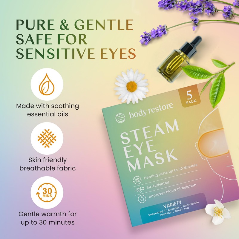 Body Restore Self Heated Steam Eye Mask 5 Pack -