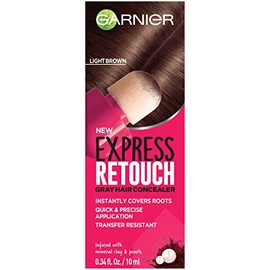 Garnier Hair Color Express Retouch Gray Hair Concealer, Instant Gray Coverage, Brown, 0.34 Fl Oz