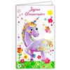 17-6037 Happy Birthday Card with Envelope Little Girl Unicorn Pony