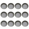 DOITOOL Baking Cup 12pcs Stainless Steel Round Lace Egg Tart