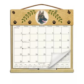 Kim's Calendars GERMAN SHEPHERD DOG CALENDAR HOLDER - REFILLABLE EVERY YEAR!