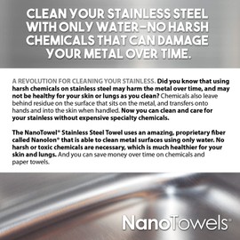 Nano Towels Stainless Steel Cleaner | The Amazing Chemical Free Stainless Steel Cleaning Reusable Wipe Cloth | Kid & Pet Safe | Nano Blue 7x16 (1 pc)