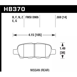 Hawk Performance Fits Hawk 03-07 350z / G35 / G35X W/o Brembo HP+ Street Rear Brake Pads