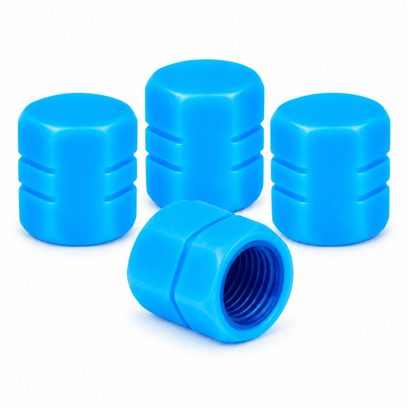 4pcs Luminous Car Tire Valve Caps, Hexagonal Glow-in-the-Dark Tire Valve