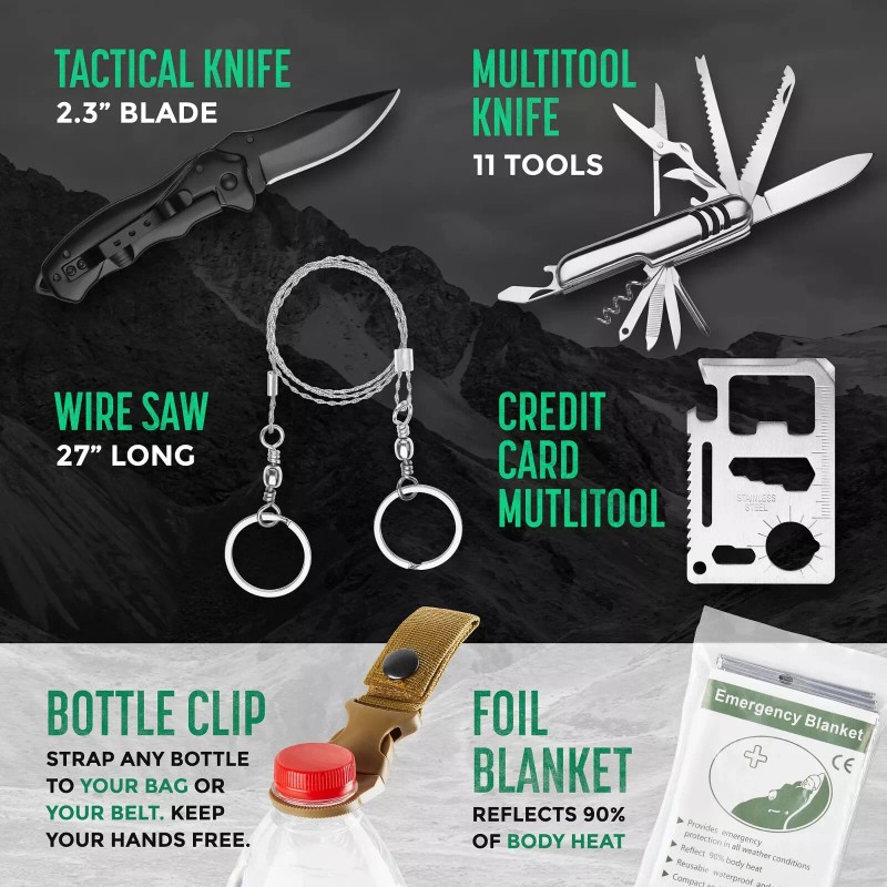 Pathway North Survival Kit for Disaster, Tactical Tools, Outdoor Hiking,