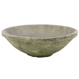 HomArt Rustic Terra Cotta Bowl, Large, Moss Grey, 1-Count