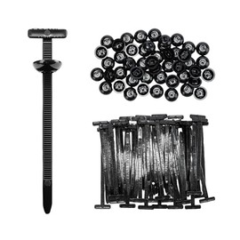 50PCS Heavy Duty Self-Locking Nylon Cable Tie Buckle with Pin & Button, UV Resistant Automotive Fender Liner Bumper Retainer Clip, Door Panel Trim Fastener for Car Repair Home Office Garden