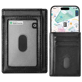Auskang Slim Wallet with Find My Credit Card Holder with RFID Blocking - FindWallet+ Simple Minimalist Wallet for Men， Ideal Gifts for Father