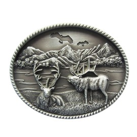 Vintage Deer Oval Belt Buckle Boucle de ceinture
