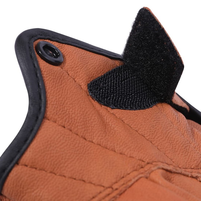 Harssidanzar Mens Motorcycle Gloves Half Finger Goatskin Leather Gloves GM037CA,