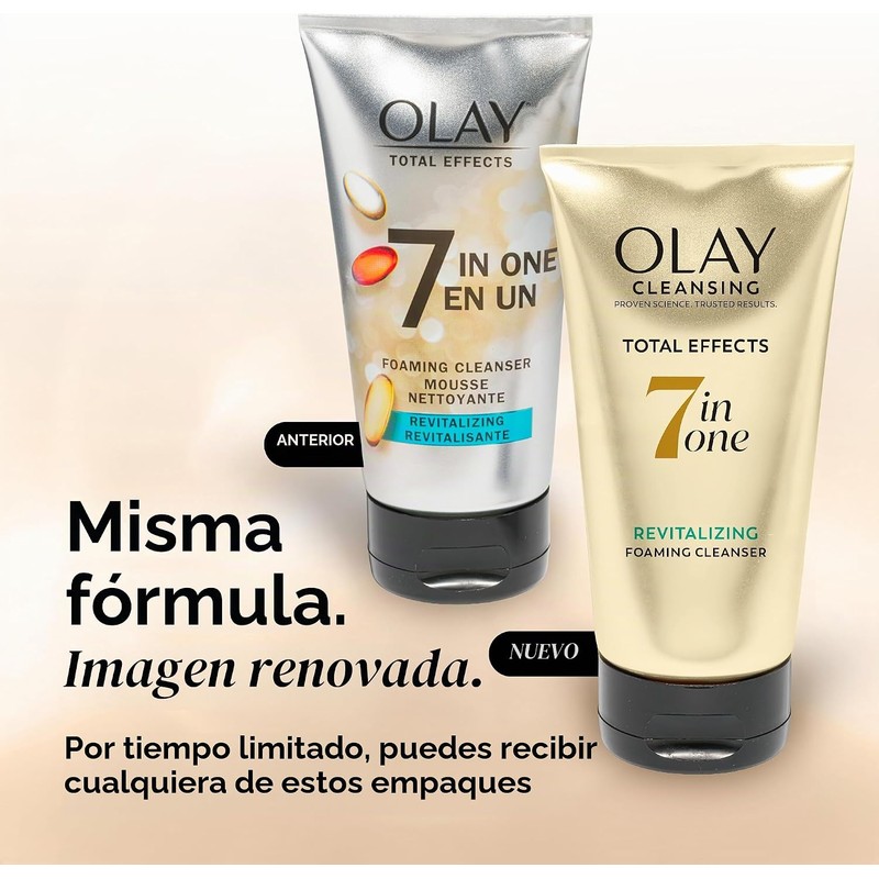 Foaming Face Wash by Olay Total Effects, Revitalizing Facial Cleanser,