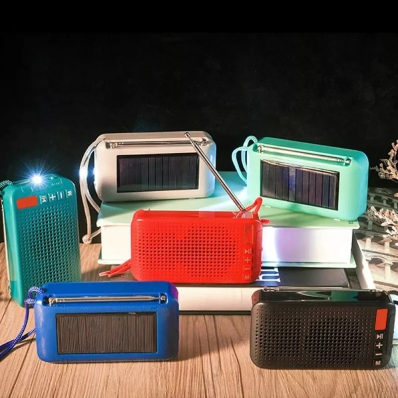 Maíz Bocina Lampara Portatil Carga Panel Solar Bluetooth Radio