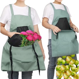 Elfzone Harvesting Apron - Gardening Aprons with Pockets,with Pockets for Women & Men - Garden Apron 7 Pockets & Internal Drawstring Bag - Great Gift