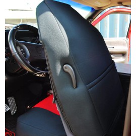IGGEE, INC. IGGEE S.LEATHER CUSTOM FIT FRONT SEAT COVER FOR DODGE RAM 1998-2002 CHARCOAL
