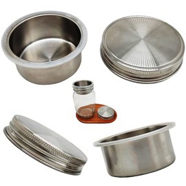 QurHapzy 304 Stainless Steel Mason Lid Salsa Divider Cups for 3.38 Inch Wide Mouth. Separate Vegetables, Dips, Snacks, etc., NO JAR (2 Pack)