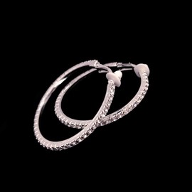 Elicola 3 Pairs Clip On Hoop Earrings With Cubic Zirconia Non Piercing Earrings Set for Women Girls, Silver 35-55mm
