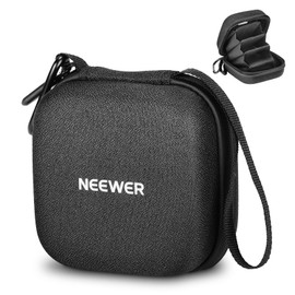 Neewer Storage Bag for 9 x 9 cm Filter, Shockproof Dustproof Waterproof Carrying Bag with Expandable Dividers, Wrist Strap and Carabiner for 5 Circular Filters 62 mm, PB11