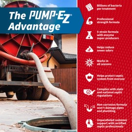 Pump-EZ Enzyme Septic Tank Treatment Tablets, 1-Year Supply Home Value Pack, Septic System Bacteria, Premeasured - Extra Strength, No Mess, Made in the USA (12 Toilet Drop-in Pods)