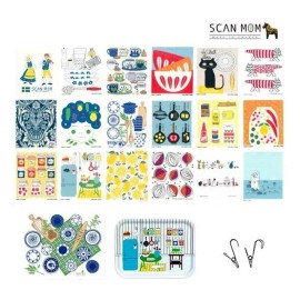 스칸맘 [Scanmom] Exclusive Antibacterial Dish Cloth Set of 22 Types (18 (including 1 free sample) + 1 big + 1 tray + 2 clips)