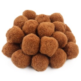 Toaob 30 Pieces Pompoms for Crafts, Large, 5 cm, Coffee Colour, Pompom, Fluffy Plush Set, Balls, Art Bobble for Decorating, Decorating, Sewing, DIY, Funny Creative Crafts